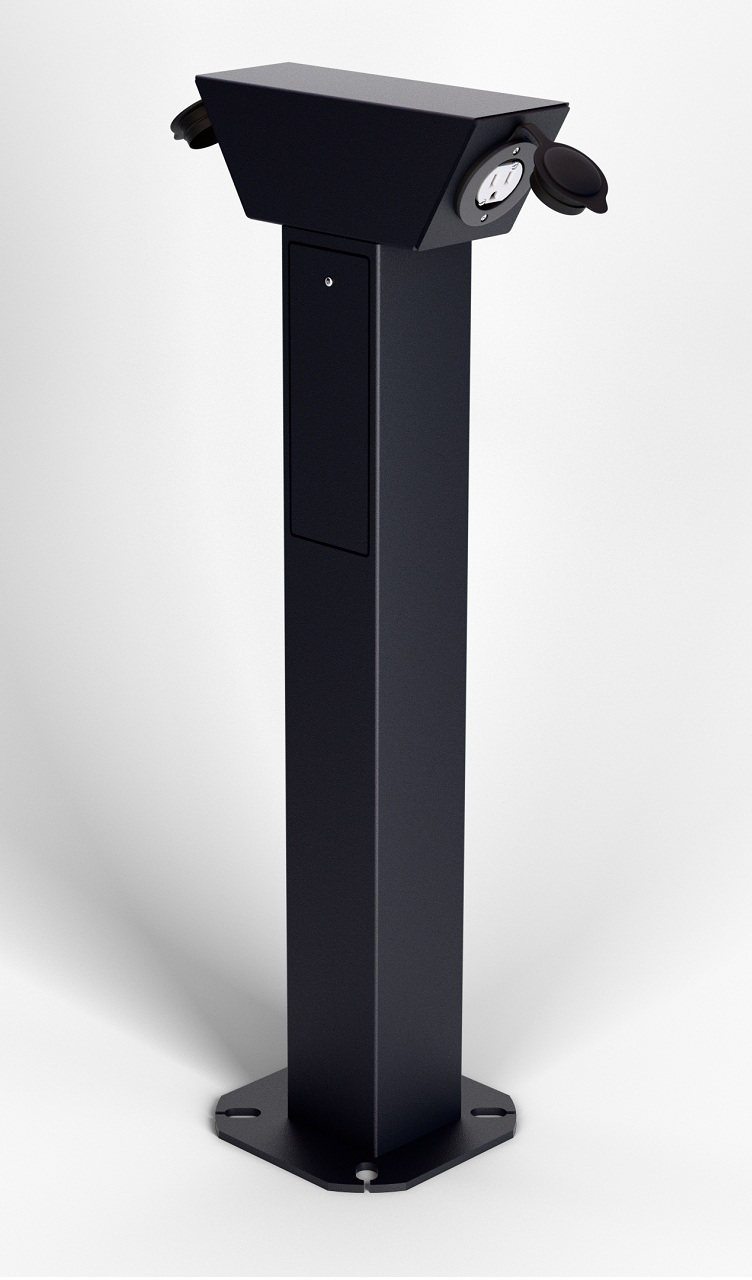 Parking pedestal 30 inches Square,one side, Angular
